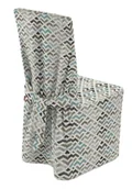 Pokrowce na meble - Dekoria Sukienka na krzesło wzór geometryczny w odcieniach pastelowego błękitu i beżu na jasnym tle 45 × 94 cm Modern 580-141-93 - miniaturka - grafika 1