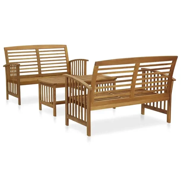 Drewniany zestaw wypoczynkowy do ogrodu, akacja, 102x50x43 cm, 119x67x83 cm