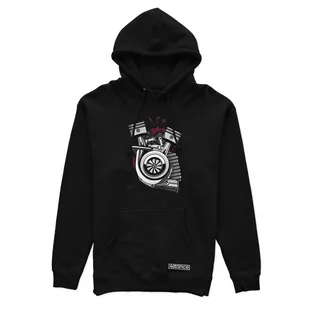 Czarna bluza z kapturem SERCE TURBO-XS - Odzież do sportów motorowych - miniaturka - grafika 1