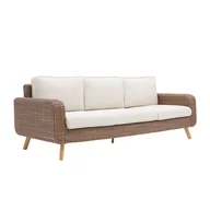 Sofy ogrodowe - Naterial Sofa ogrodowa Nerea 3-osobowa brązowo-beżowa - miniaturka - grafika 1