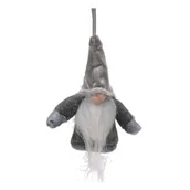 Ozdoby bożonarodzeniowe - CHRISTMAS DECORATION, ZAWIESZKA DEKORACYJNA MIKOŁAJ Z RĄCZKAMI 11CM SZARY - miniaturka - grafika 1