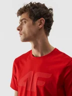 Koszulki sportowe męskie - Męski t-shirt z nadrukiem 4F 4FWMM00TTSHM1844 - czerwony - miniaturka - grafika 1