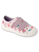 Kapcie damskie - Dziewczęce kapcie kwiatki białe Befado r.27 - miniaturka - grafika 1