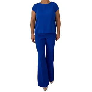 Spodnie z Crease Flared Trousers Victoria Rosehill, rozmiar 44, niebieskie, królewskie, eleganckie spodnie damskie, Blue Royal, 44 - Spodnie damskie - miniaturka - grafika 1