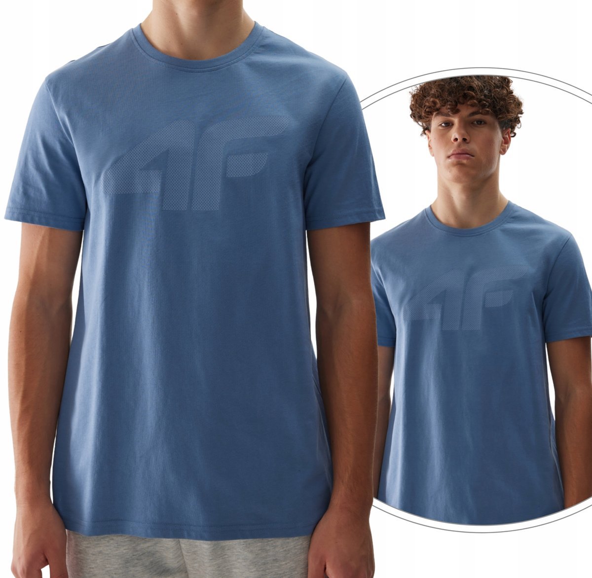 T-shirt bawełniany męski 4F 4FWSS24TTSHM1155-32S Granatowy