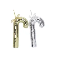 Ozdoby bożonarodzeniowe - Zawieszka styropianowa laska 19 cm srebrny/złoty - miniaturka - grafika 1