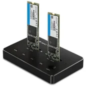 Obudowy i kieszenie na dyski twarde - Qoltec Stacja dokująca dysków 2x SSD M.2 SATA NGFF USB typ C - miniaturka - grafika 1
