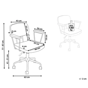 Fotel biurowy, krzesło biurowe Krzesło biurowe regulowane ekoskóra ciemnozielone ALGERITA - Fotele i krzesła biurowe - miniaturka - grafika 10