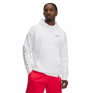 Męska bluza dresowa nierozpinana z kapturem Under Armour Project Rock Icon Fleece Hdy - biała - UNDER ARMOUR - Bluzy męskie - miniaturka - grafika 1
