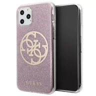 Etui i futerały do telefonów - Guess Circle Glitter 4G Etui iPhone 11 Pro Max różowy 10_15938 - miniaturka - grafika 1