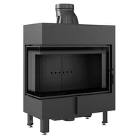 Kominki wolnostojące - Kratki.pl Marek Bal Kominek powietrzny stalowy LUCY lewy BS 14 kW  200 Black LUCY/14/L/BS/BLACK - miniaturka - grafika 1