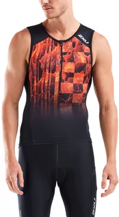 Koszulki sportowe męskie - 2XU Perform Koszulka triathlonowa Mężczyźni, black/flame ombre S 2021 Stroje triathlonowe MT5530a-BLK/FOM-S - grafika 1