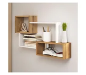 Półki do salonu - Półka ścienna TRIO 54x87 cm brązowa/biała - miniaturka - grafika 1