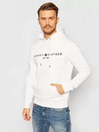 Bluzy męskie - Tommy Hilfiger Bluza Logo MW0MW11599 Biały Regular Fit - miniaturka - grafika 1