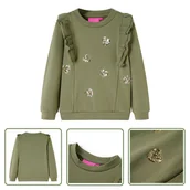 Bluzy dla dziewczynek - Bluza dziecięca - khaki - 116 - Bluza Dla Dziecka - miniaturka - grafika 1