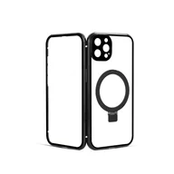 Etui i futerały do telefonów - INF Magnetyczne etui HD Clear ze stojakiem na iPhone'a Czarny iPhone 14 Pro Max - miniaturka - grafika 1