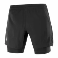 Spodnie sportowe damskie - Spodenki Salomon Cross Twinskin Black - miniaturka - grafika 1
