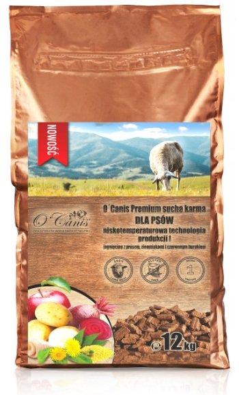 O'Canis Sucha Karma Premium Dla Psa Z Jagnięciny Z Prosem, Kartoflami, Czerwonym Burakiem Oraz Jabłkiem 12Kg