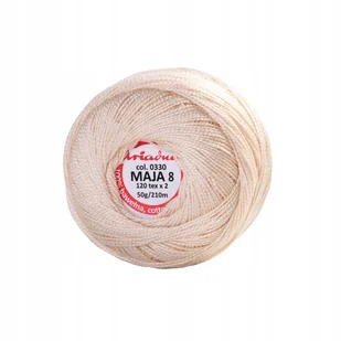 Kordonek Ariadna Maja 8 50g jasny beż 330 - Pasmanteria - miniaturka - grafika 1
