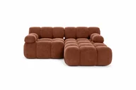 Narożniki - Narożnik L mini, modułowy do salonu, tkanina welur Salvador, Selia - Ciemnobrązowy - Prawy - miniaturka - grafika 1