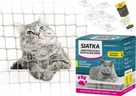 Pozostałe akcesoria dla kotów - ZESTAW 5x3 GRUBA SIATKA DLA KOTA 1,5mm NA BALKON OCZKO 40mm ZESTAW BEZ WIERCENIA MARKA BEZPIECZNE KOTY - miniaturka - grafika 1