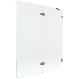 Mexen Lunar parawan nawannowy 2-skrzydłowy prawy 140 x 150 cm, transparent, miedź szczotkowana - 897-140-100-65-00-P - Parawany nawannowe - miniaturka - grafika 1