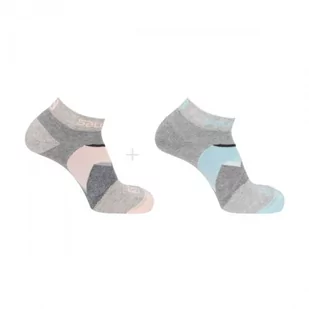 Skarpety Salomon Outline Prism Ankle 2pack Medium Grey / Pastel Turqoise - Skarpetki i podkolanówki sportowe - miniaturka - grafika 1