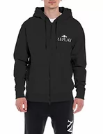 Bluzy męskie - Replay Męska bluza z kapturem, 098 BLACK, L - miniaturka - grafika 1