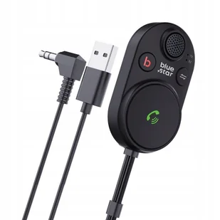 Transmiter bluetooth 2w1 CarLink BT62 czarny BLUE STAR - Transmitery FM - miniaturka - grafika 1