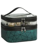 Kosmetyczki, organizery i kuferki - Dwukomorowa Kosmetyczka Podróżna Organizer Na Toaletowe Akcesoria - miniaturka - grafika 1