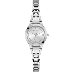 Zegarek Elegancki srebrny zegarek damski Guess Tessa z bransoletką GW0609L1 - Zegarki damskie - miniaturka - grafika 1