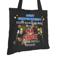 Torby i wózki na zakupy - Torba Bawełniana dla Agenta Ubezpieczeniowego Czarna Prezent Trwały Nadruk - miniaturka - grafika 1