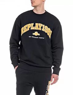 Replay Bluza męska M6544, 098 czarna, XXL, 098 BLACK, XXL - Bluzy męskie - miniaturka - grafika 1