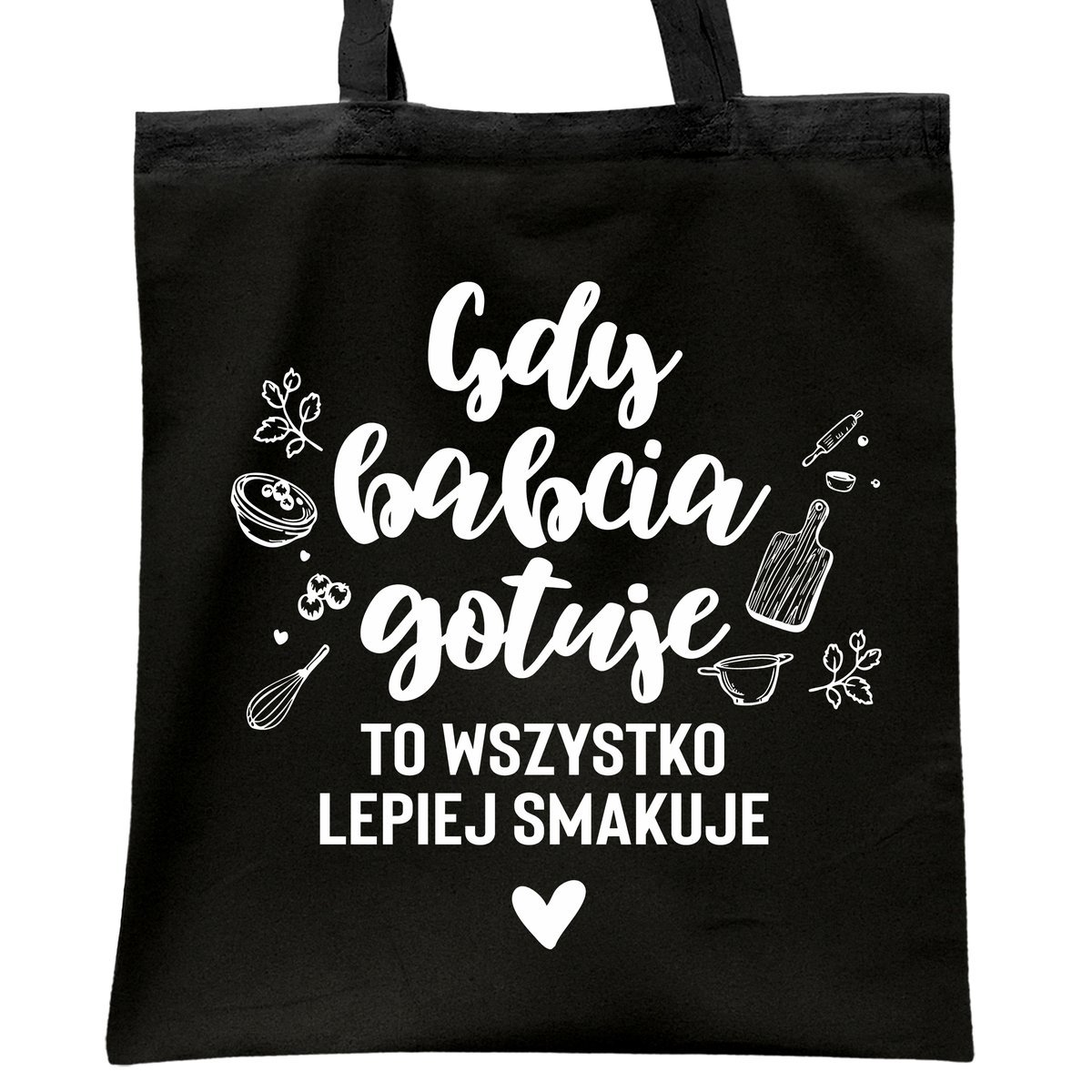 Torba bawełniana czarna Dzień Babci Prezent Upominek