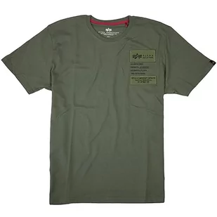 ALPHA INDUSTRIES Patch T Lf Koszulka męska, 142-Dark Olive, XS - Koszulki męskie - miniaturka - grafika 1
