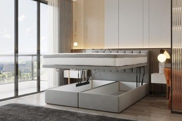 Łóżko kontynentalne Bond 200x200 Szare Łóżko Dostępne Od Ręki