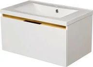 Szafki łazienkowe - Szafka łazienkowa biała 80cm DIAMOND GOLD z umywalką - miniaturka - grafika 1
