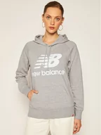 Bluzy damskie - New Balance Bluza Esse po Hoodie NBWT0355 Szary Relaxed Fit - miniaturka - grafika 1