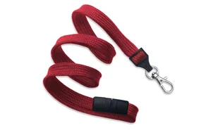 Szeroka 10mm bezpieczna regulowana smycz do identyfikatora + karabińczyk KRAB (Czerwony) - Identyfikatory - miniaturka - grafika 1