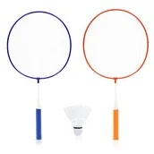 Badminton - NILS NRZ052 STEEL / ZESTAW DO BADMINTONA 2 RAKIETY + LOTKI JUNIOR NILS 14-20-320 - miniaturka - grafika 1