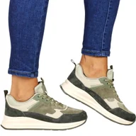 Półbuty damskie - DAMSKIE SNEAKERSY SKÓRZANE NISKIE PÓŁBUTY SPORTOWE SOKOLSKI 2HWJ25-23 ZIELONE - miniaturka - grafika 1