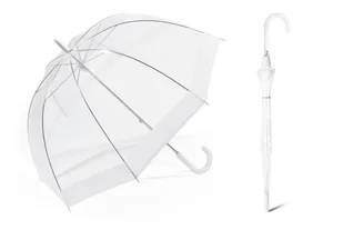 Głęboka Parasolka Happy Rain, Przezroczysta Z Białą Lamówką - Parasole - miniaturka - grafika 1