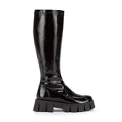 Półbuty męskie - Kozaki à la mokasyny z lakierowanej skóry - miniaturka - grafika 1