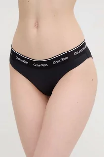 Stroje kąpielowe - Calvin Klein figi kąpielowe kolor czarny miękka miseczka - grafika 1