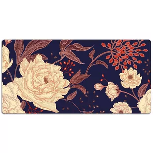 Duża mata na biurko Kompozycja róży i jarzębiny 120x60 cm - Podkładki na biurko - miniaturka - grafika 1
