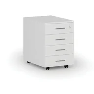 Szafki biurowe - Kontenerek biurowy mobilny SEGMENT, 4 szuflady, 430 x 546 x 619 mm, biały - miniaturka - grafika 1