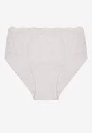 Majtki damskie - Białe Bawełniane Majtki Figi z Koronkowymi Zdobieniami Idissa - miniaturka - grafika 1