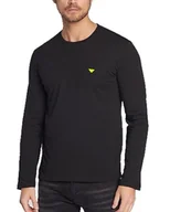 Koszulki męskie - Emporio Armani Męski T-shirt Pure Cotton, czarny, S - miniaturka - grafika 1