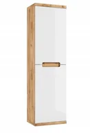 Szafki łazienkowe - Ronda New Słupek 40 cm K: dąb złoty F: biały połysk/dąb złoty (sku) - miniaturka - grafika 1