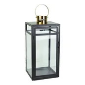 Ozdoby bożonarodzeniowe - Metalowa latarnia matowy czarny 44 cm - miniaturka - grafika 1